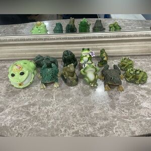 Ceramic Frog Collection Home Decor Green
